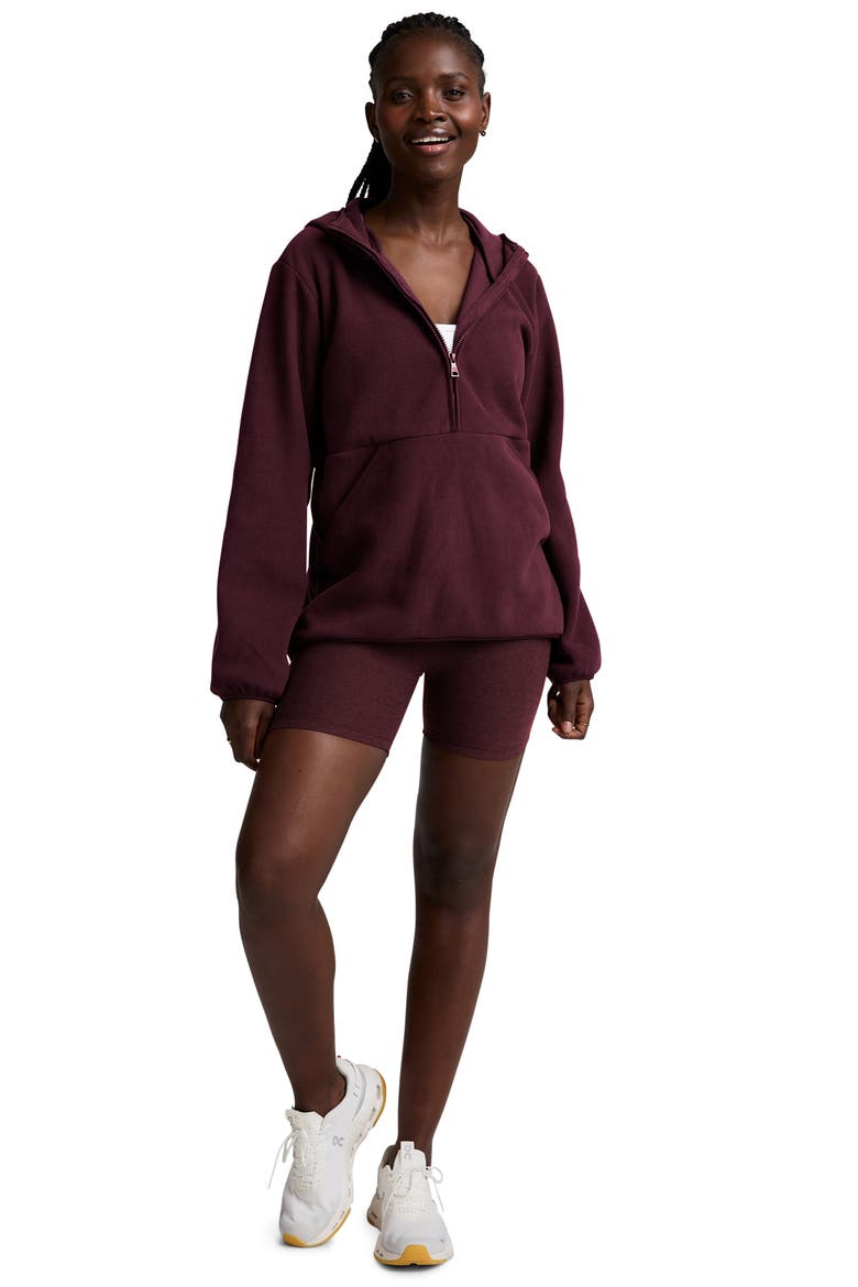 Explorer Half Zip Hoodie, Alternate, color, DARK CHERRY