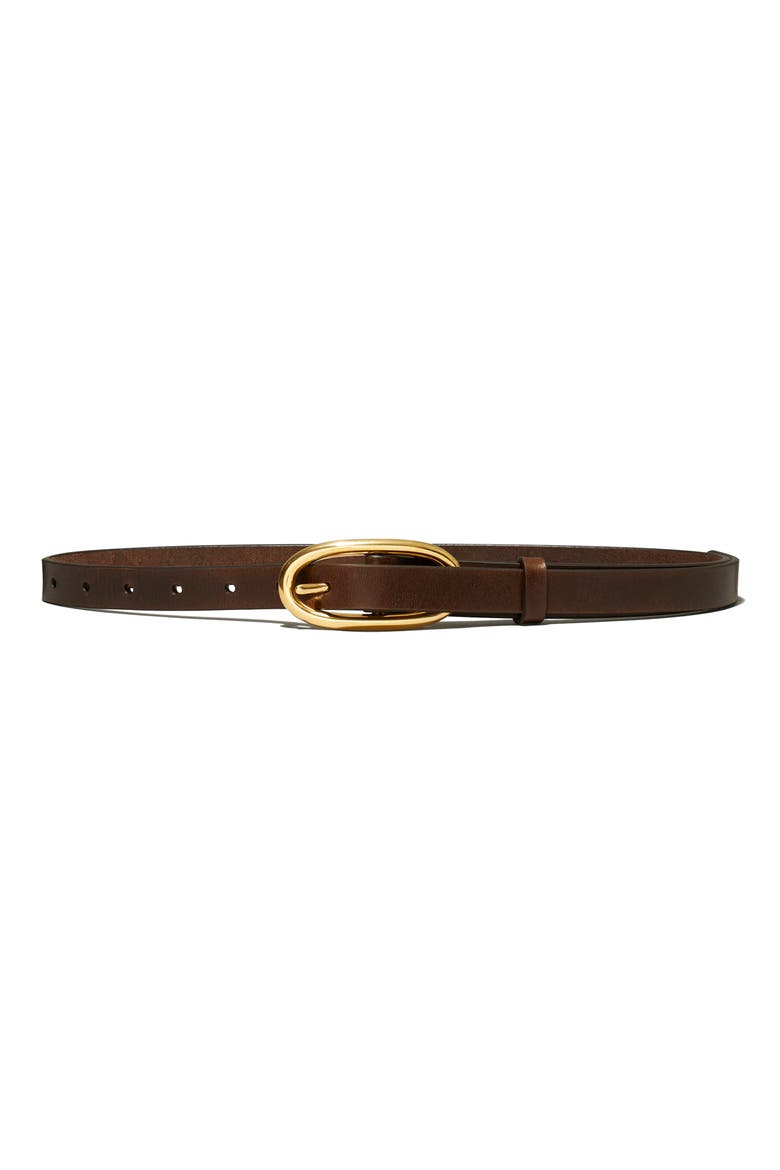 Large Pierced Leather Buckle Belt, Main, color, AMARENA