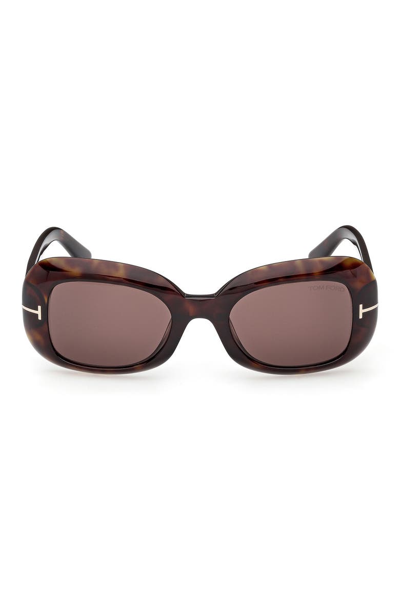 51mm Rectangle Sunglasses, Main, color, DARK HAVANA / BROWN