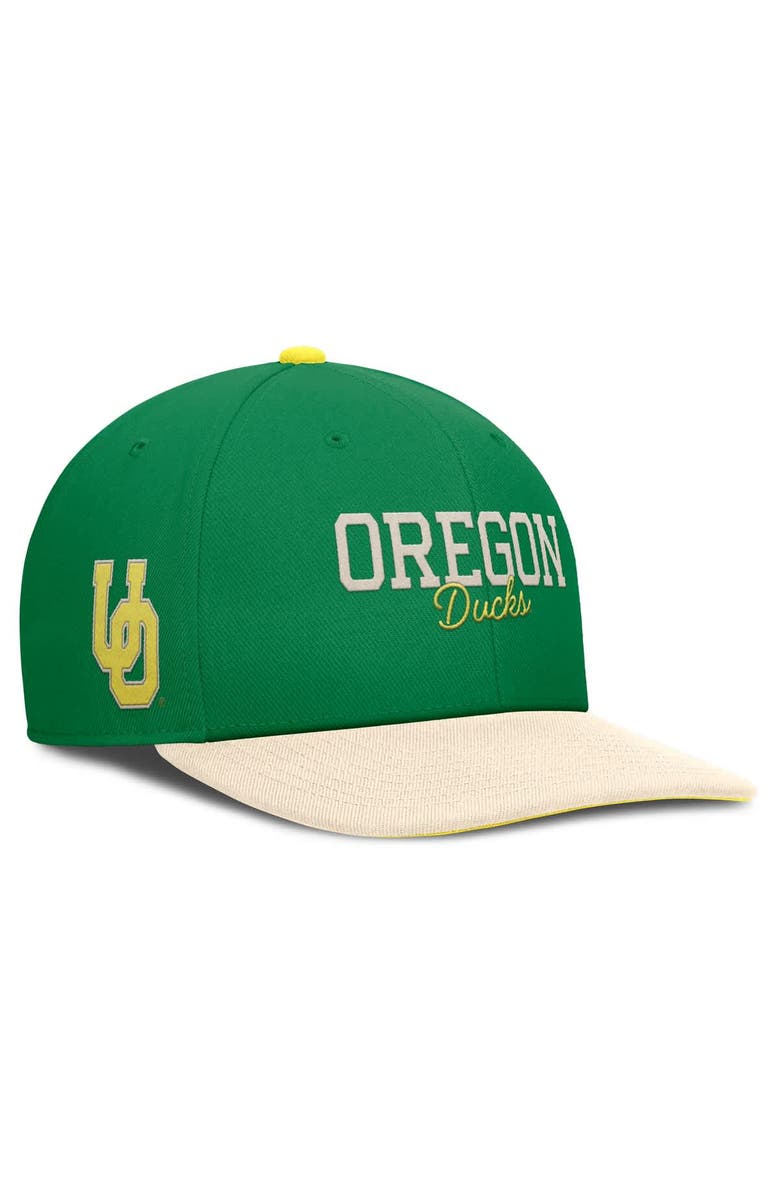Nike Men's Nike Green/Cream Oregon Ducks Pro Legacy Script Snapback Hat, Alternate, color, 