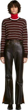 SANDRO Distressed leather trousers