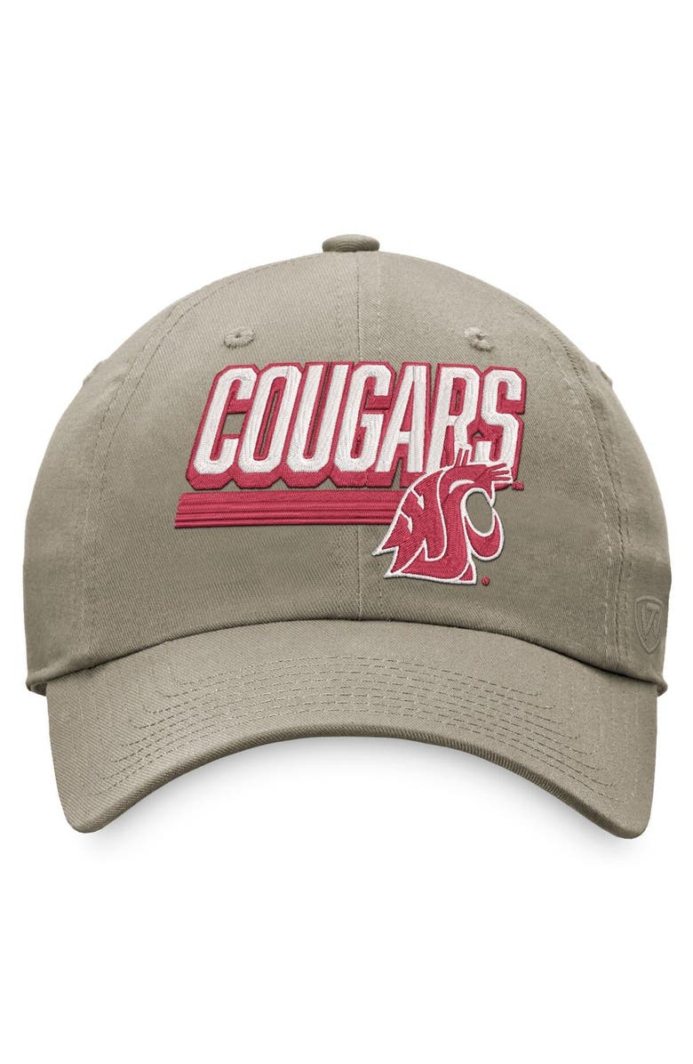TOP OF THE WORLD Men's Top of the World Khaki Washington State Cougars Slice Adjustable Hat, Alternate, color, Khaki