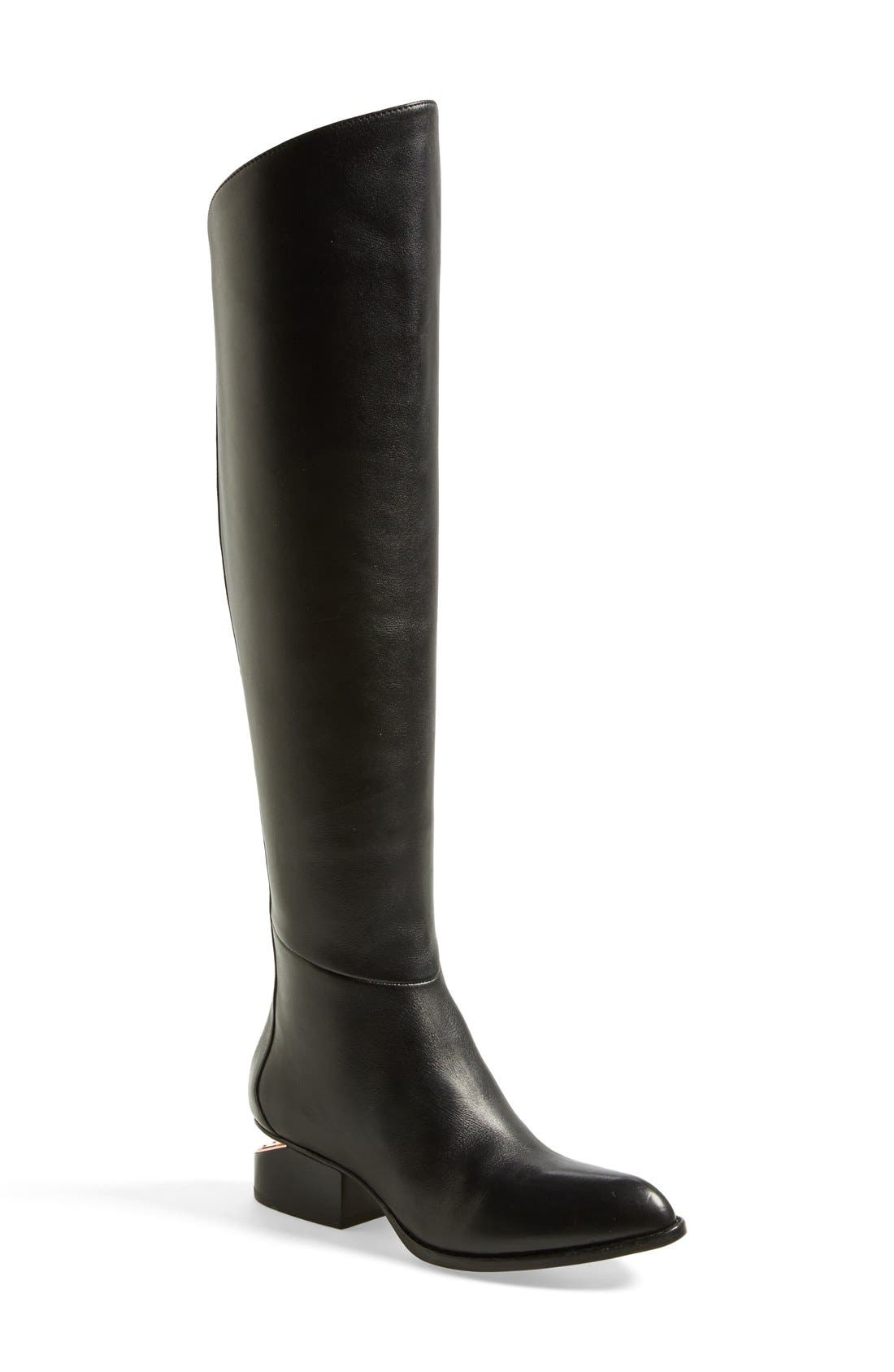 'Sigrid' Tall Boot, Main, color, BLACK/ ROSE GOLD