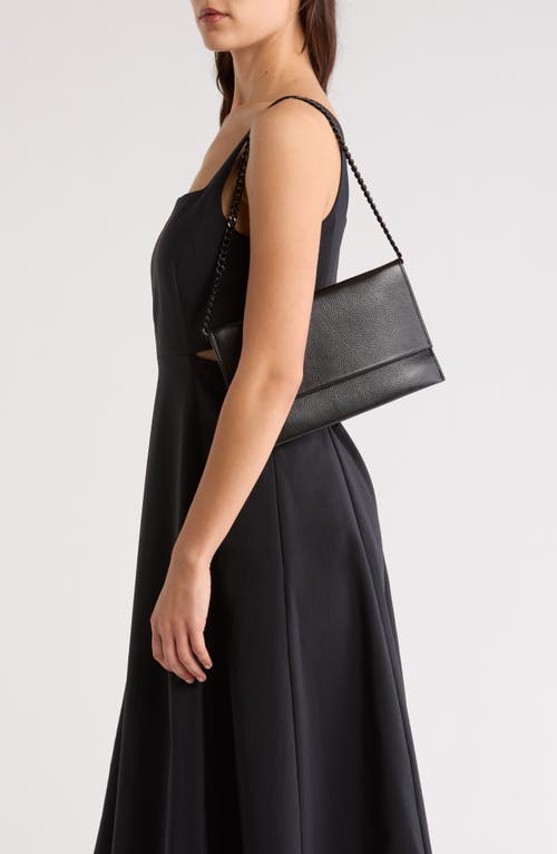 Rebecca Minkoff Lou Flap Pebbled Leather Clutch In Black