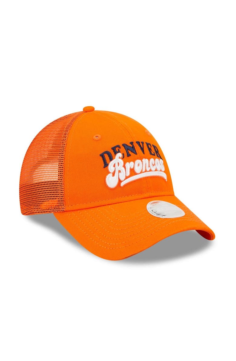 New Era Women's New Era   Orange Denver Broncos Team Trucker 9FORTY Snapback Hat, Alternate, color, 