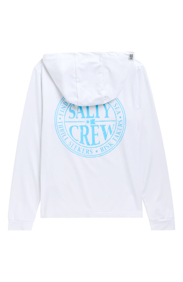 Salty Crew Kids' Global Hooded Sunshirt, Alternate, color, White/ Slate