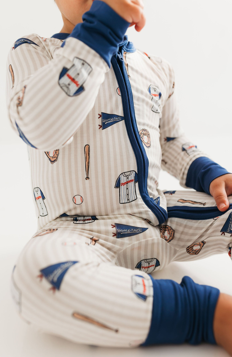 In My Jammers Baseball Zipper Romper, Alternate, color, Blue Baseball