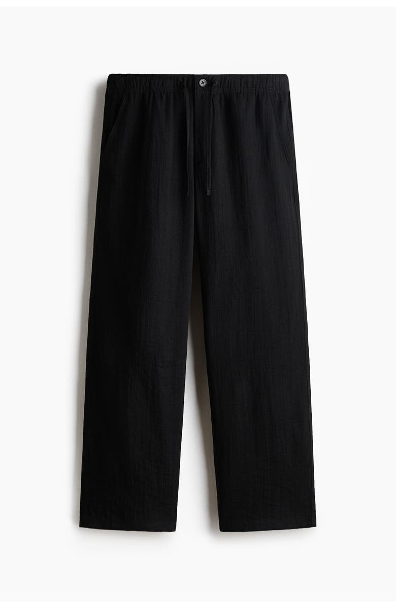 H&M Relaxed Fit Trousers, Alternate, color, Black