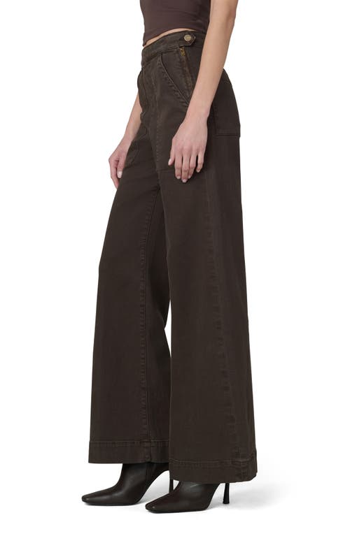 Joe's The Side Zip High Waist Wide Leg Jeans In Brown