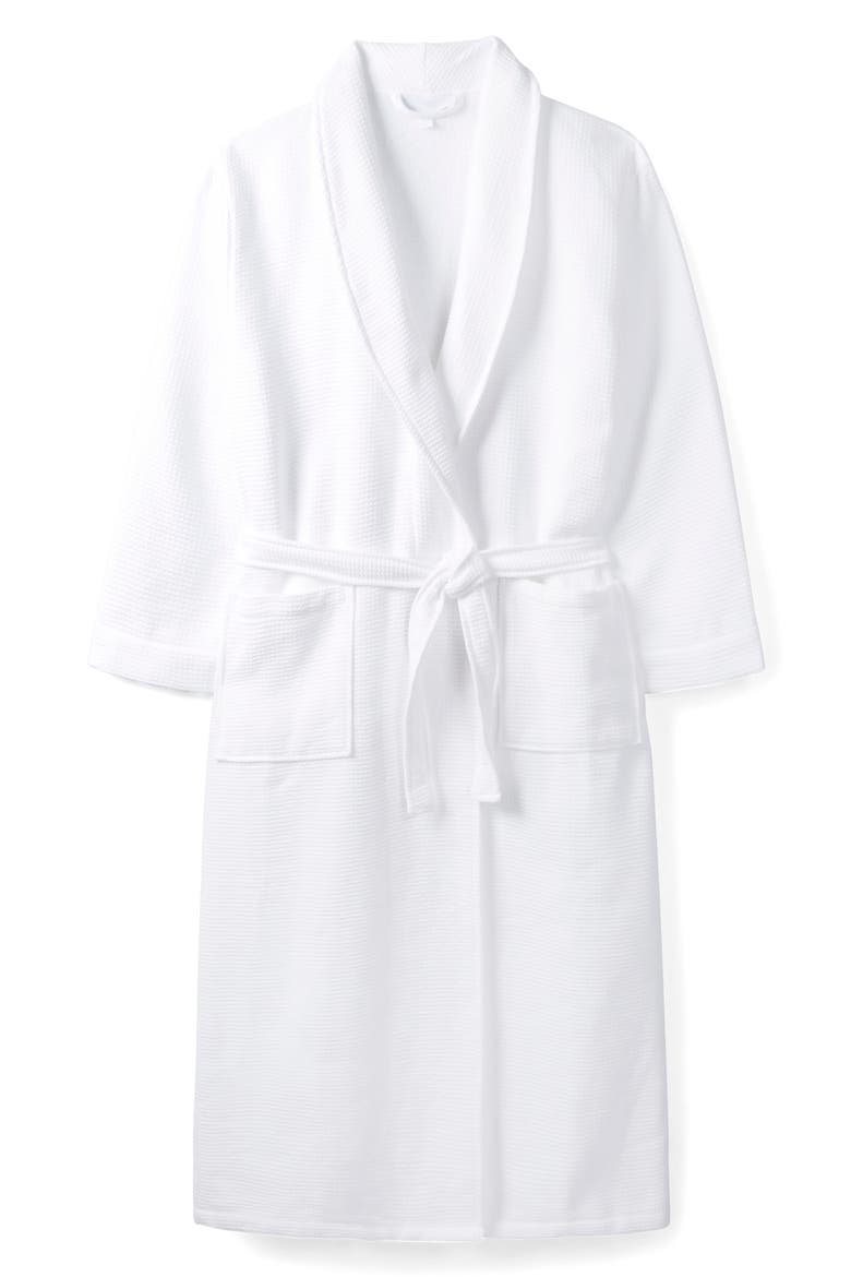 Unisex Waffle Terry Robe, Alternate, color, WHITE