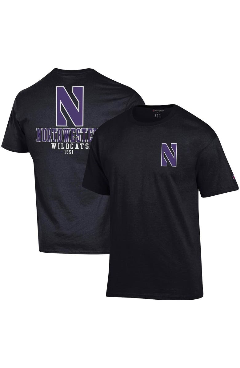 Champion Men's Champion Black Northwestern Wildcats Stack 2-Hit T-Shirt, Main, color, Black