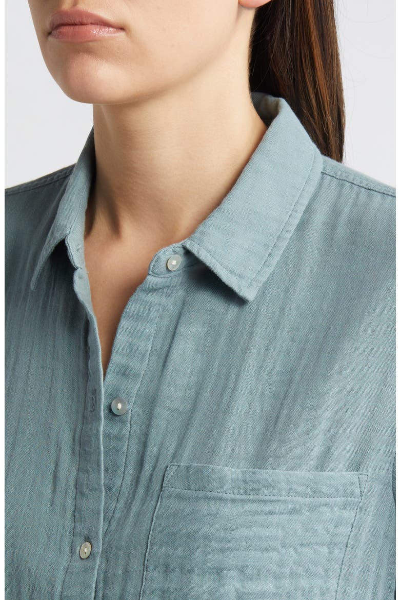 Ellis Cotton Button-Up Shirt, Alternate, color, ALOE