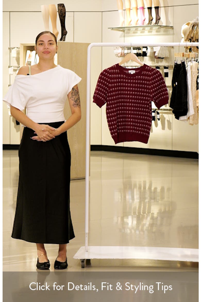 Flower Pointelle Short Sleeve Sweater video