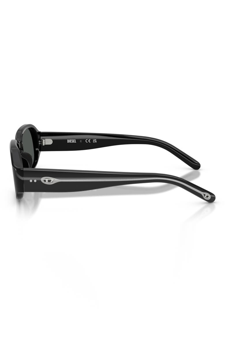 DIESEL<sup>®</sup> 55mm Rectangular Sunglasses, Alternate, color, Solid Black / Solid Black