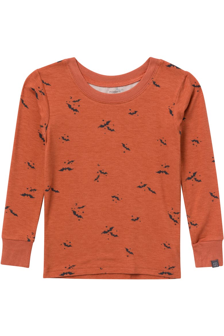 Hacci Sung Fit Footless Pajama Set, Alternate, color, Autumn Bats