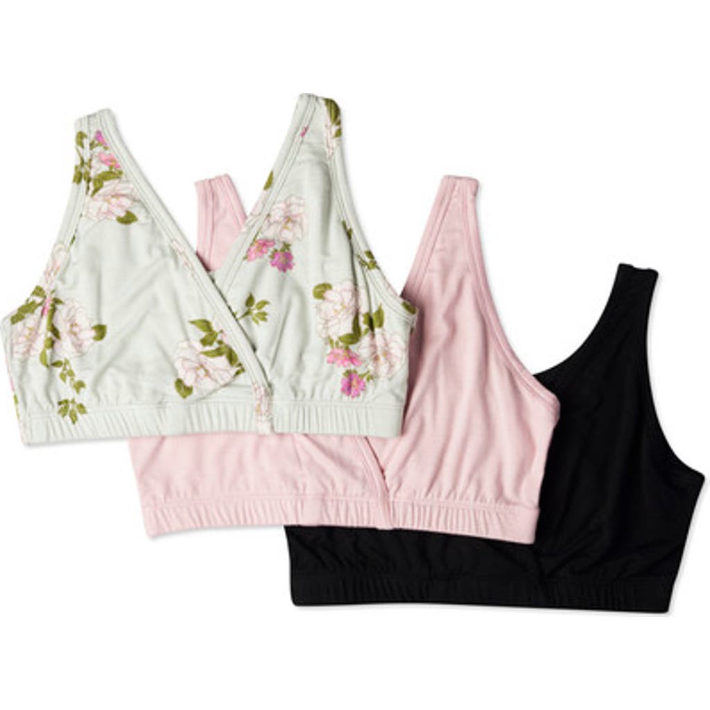 Everly Grey Paisley During & After 3-piece Maternity/nursing Sleep Bras In Multi