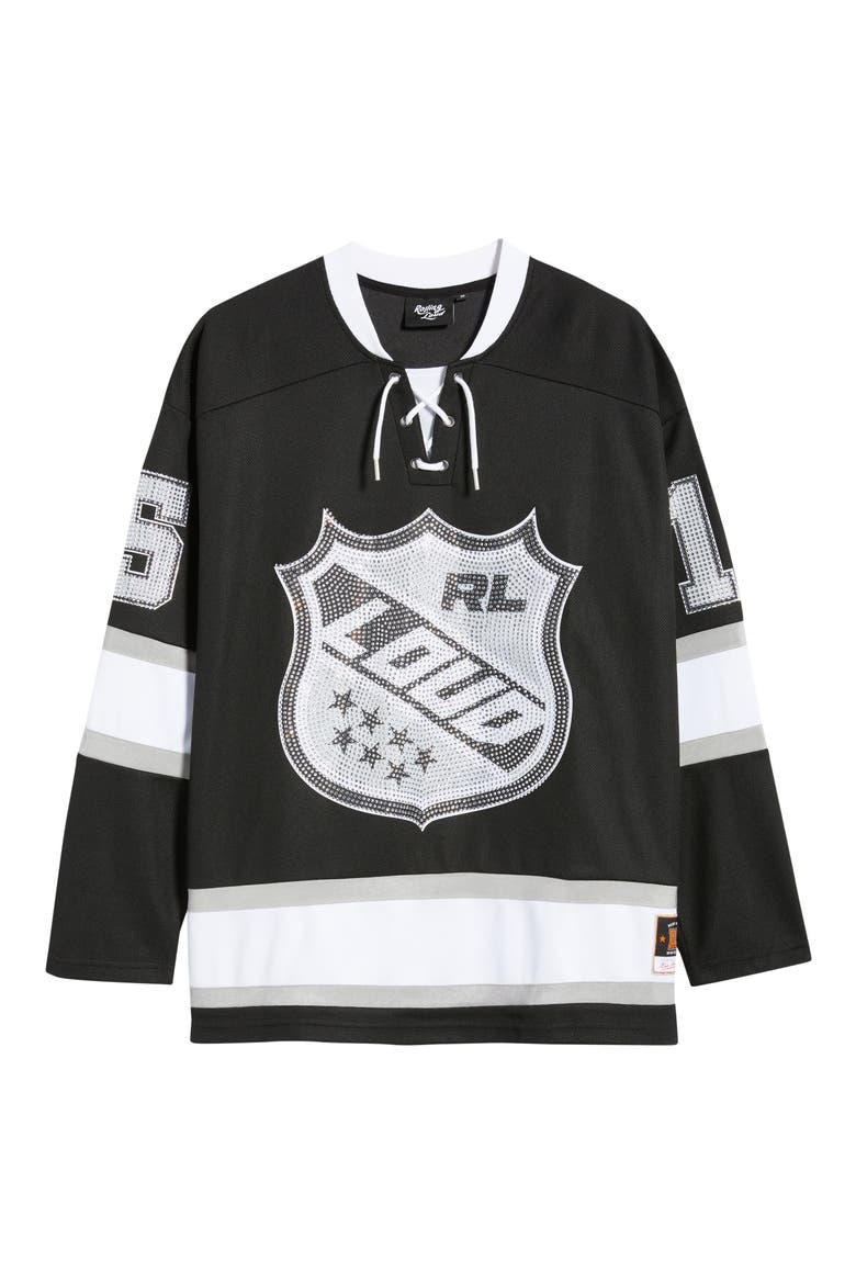 Team Loud Rhinestone Hockey Jersey, Alternate, color, BLACK