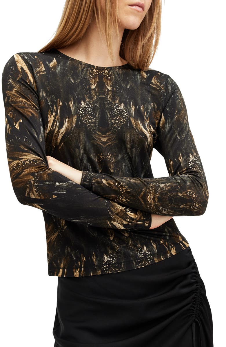 AllSaints Katlyn Abstract Print Knit Top, Alternate, color,