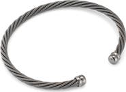 Jan Leslie Adjustable Stainless Steel Twisted Cable Cuff Bracelet