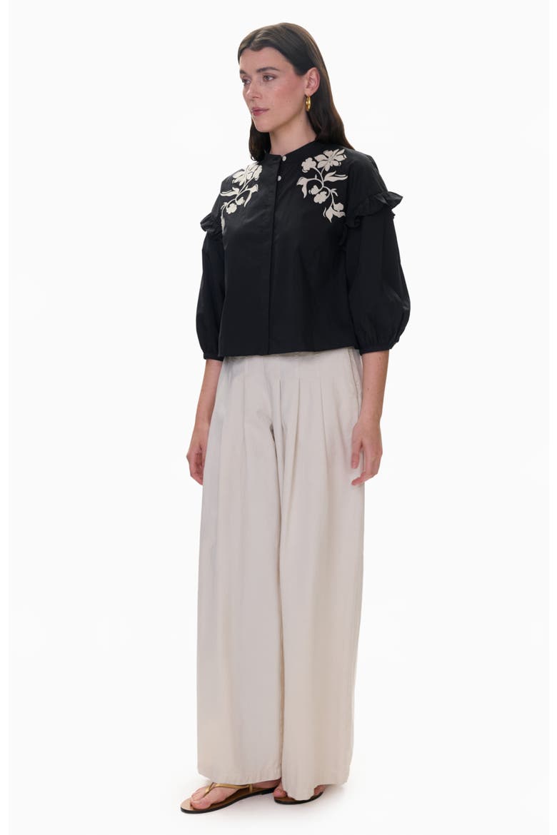Lydia Applique Top, Alternate, color, Noir