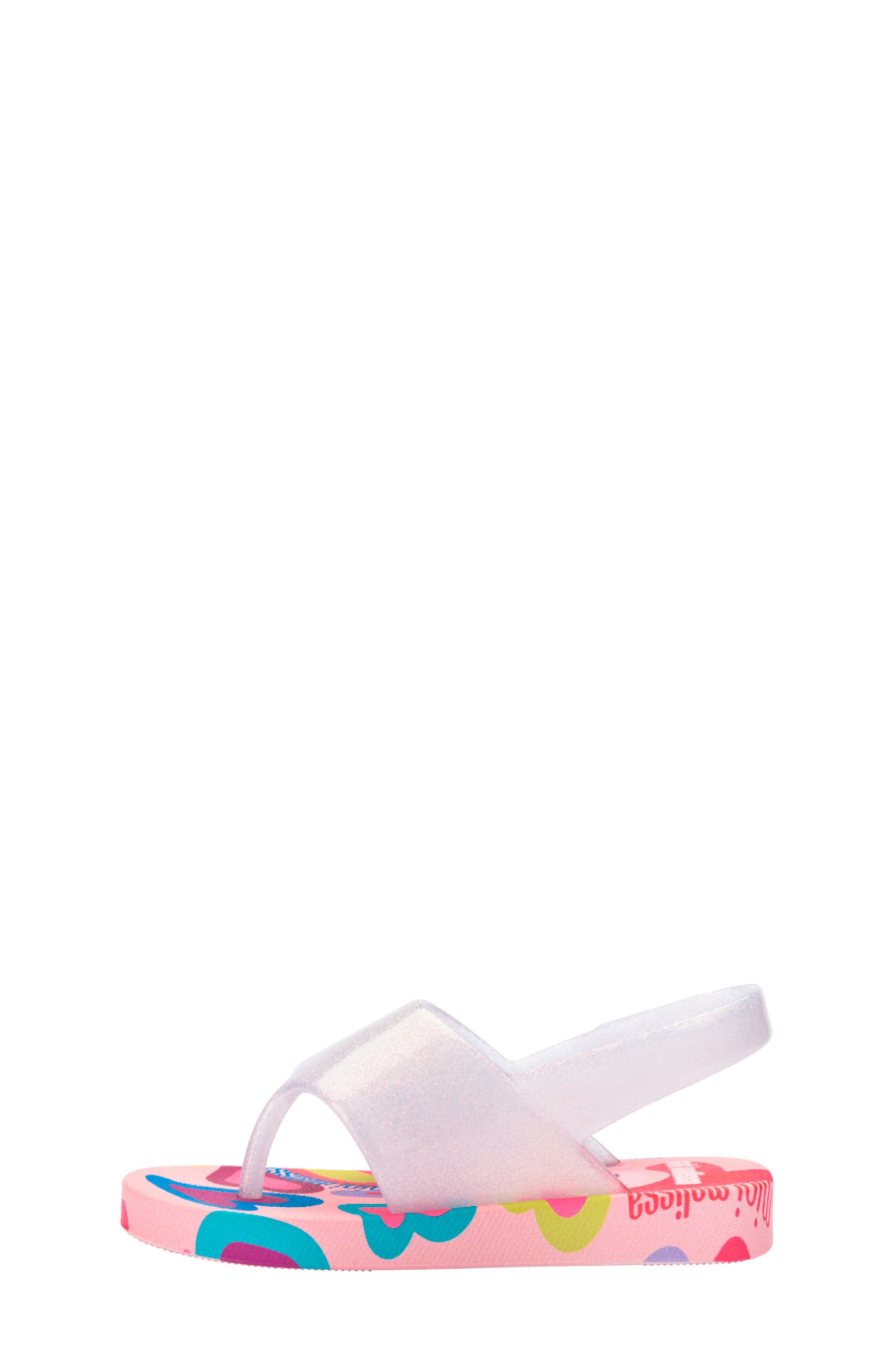 Mini Melissa Kids' Slingback Sandal, Alternate, color, Pink/ Glitter