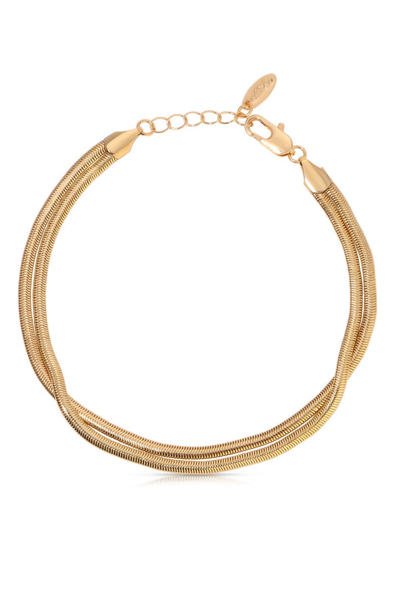 Ettika Slinky Double Snake Chain Anklet, Main, color, Gold
