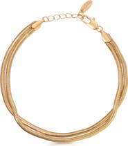 Ettika Slinky Double Snake Chain Anklet