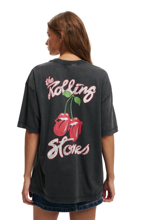Cotton On The Lcn Music Boxy Graphic Tee In Rolling Stones Cherries