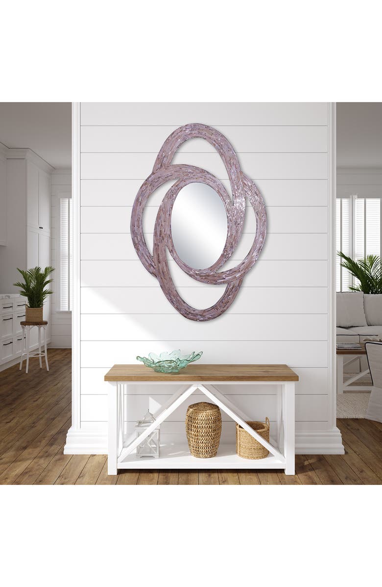 OVERSTOCK ART Rosey Mother of Pearl Framed Celtic Mirror - 26"x38", Alternate, color, 
