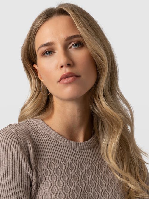 Saint + Sofia Primrose Knit Sweater In Beige