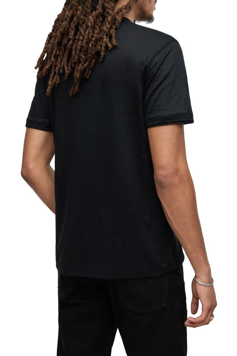 Wooster Slim Fit Linen T-Shirt, Alternate, color, BLACK