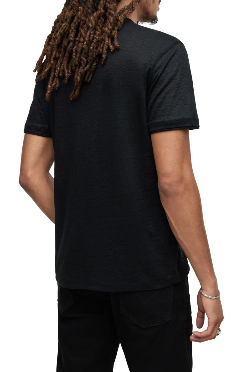 John Varvatos Wooster Slim Fit Linen T-Shirt, Alternate, color, Black