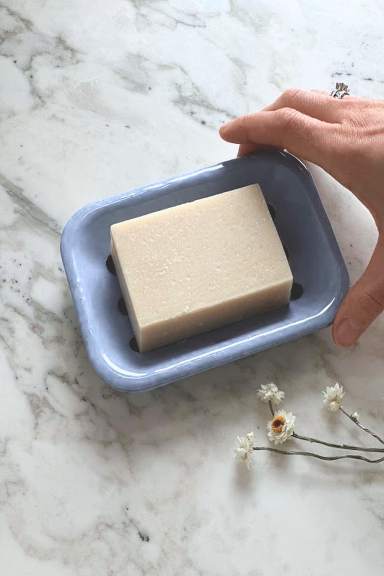 Enamel Soap Dish, Alternate, color, Hydrangea