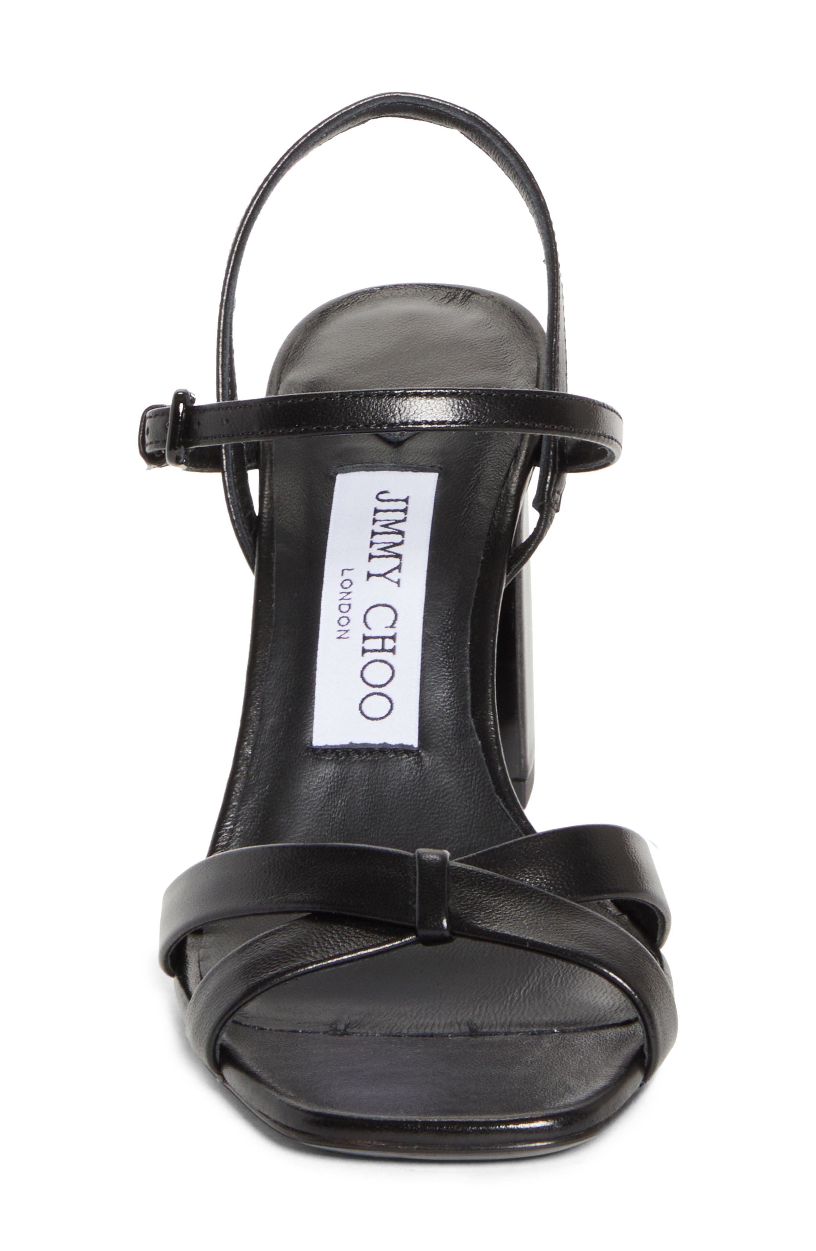 Jimmy Choo Elsy Block Heel Sandal, Alternate, color, Black