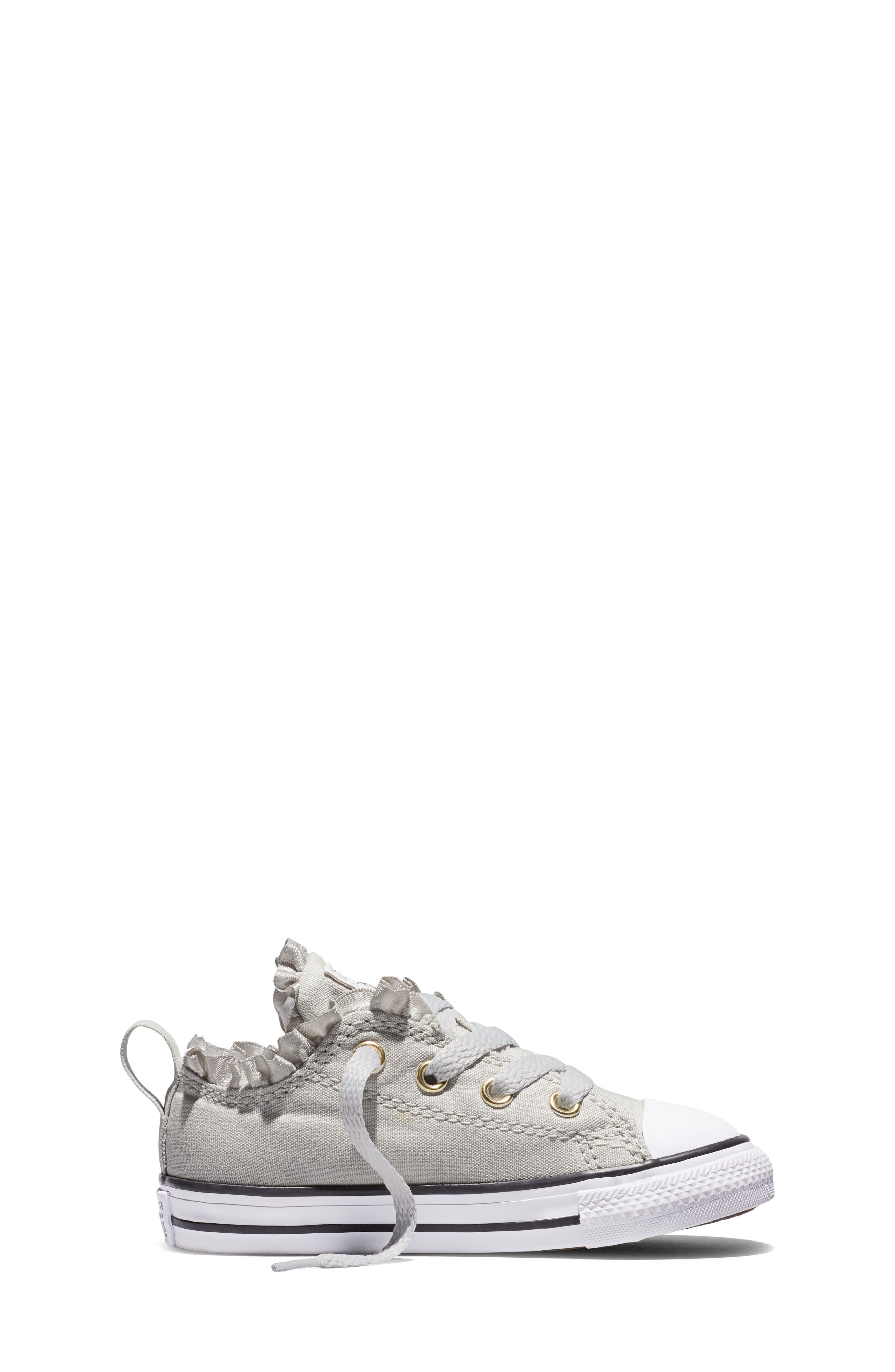Kids' Chuck Taylor All Star Frills High Top Sneaker, Alternate, color, LIGHT GREY/ WHITE / BLACK