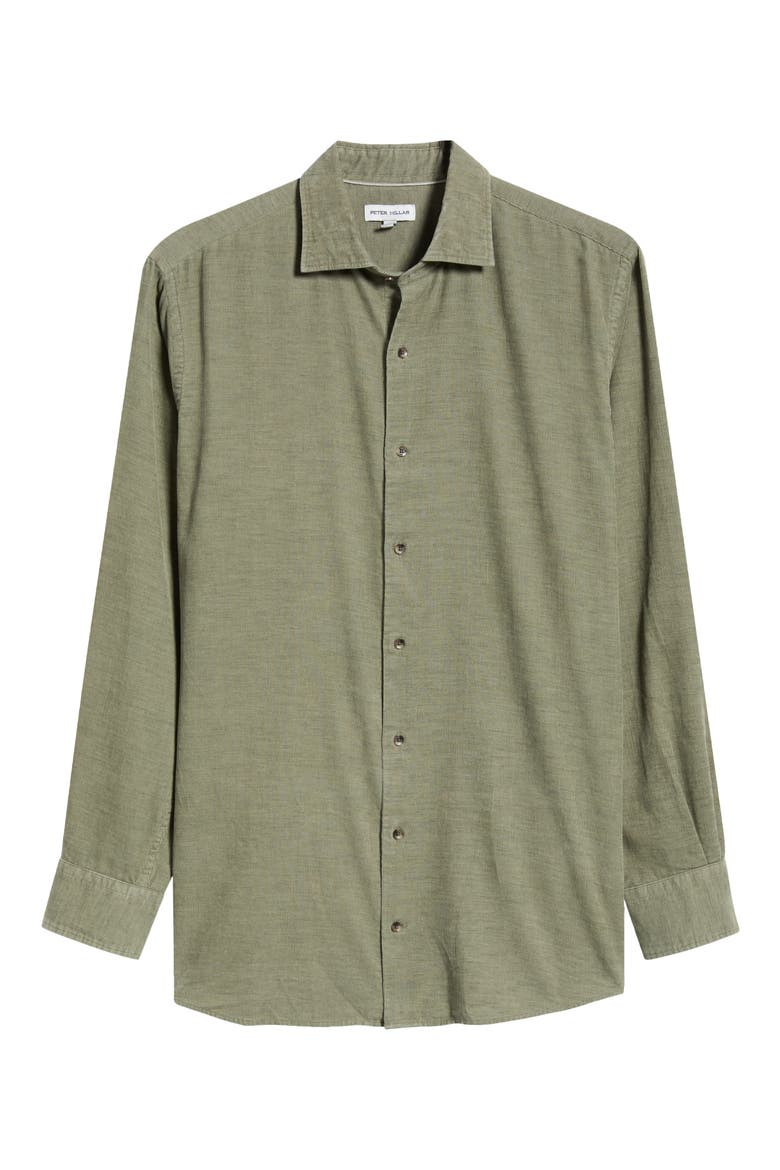 Cotton & Cashmere Corduroy Shirt, Alternate, color, FATIGUE