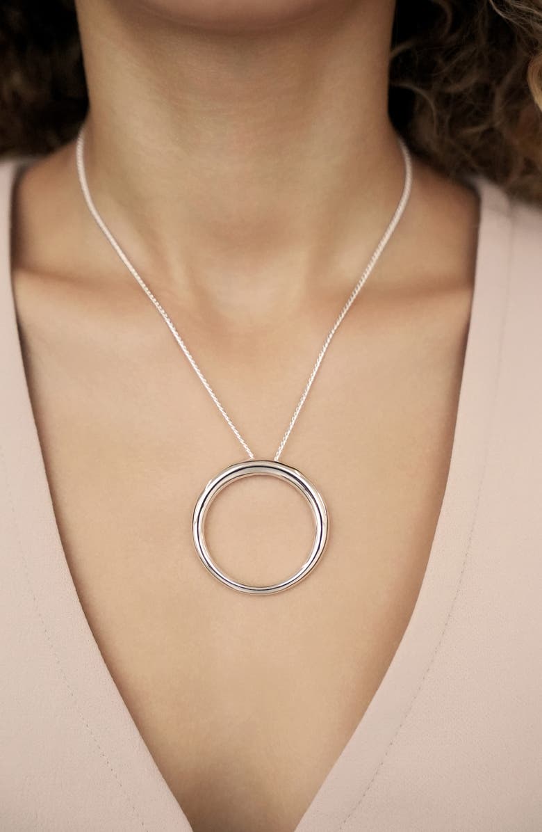 Ettika Eternal Orbit Pendant Necklace, Alternate, color, Silver