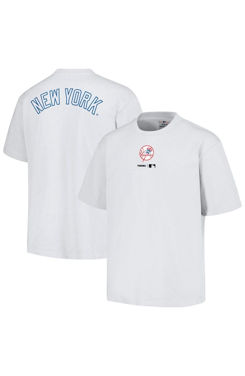 PLEASURES Men's PLEASURES White New York Yankees Mascot T-Shirt, Main, color, White