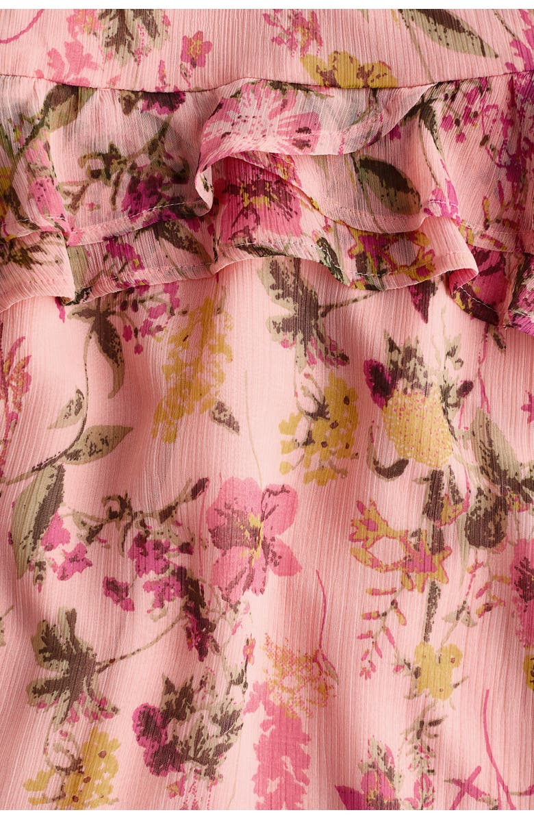 H&M Flounce-trimmed Strappy Dress, Alternate, color, Light Pink/Floral