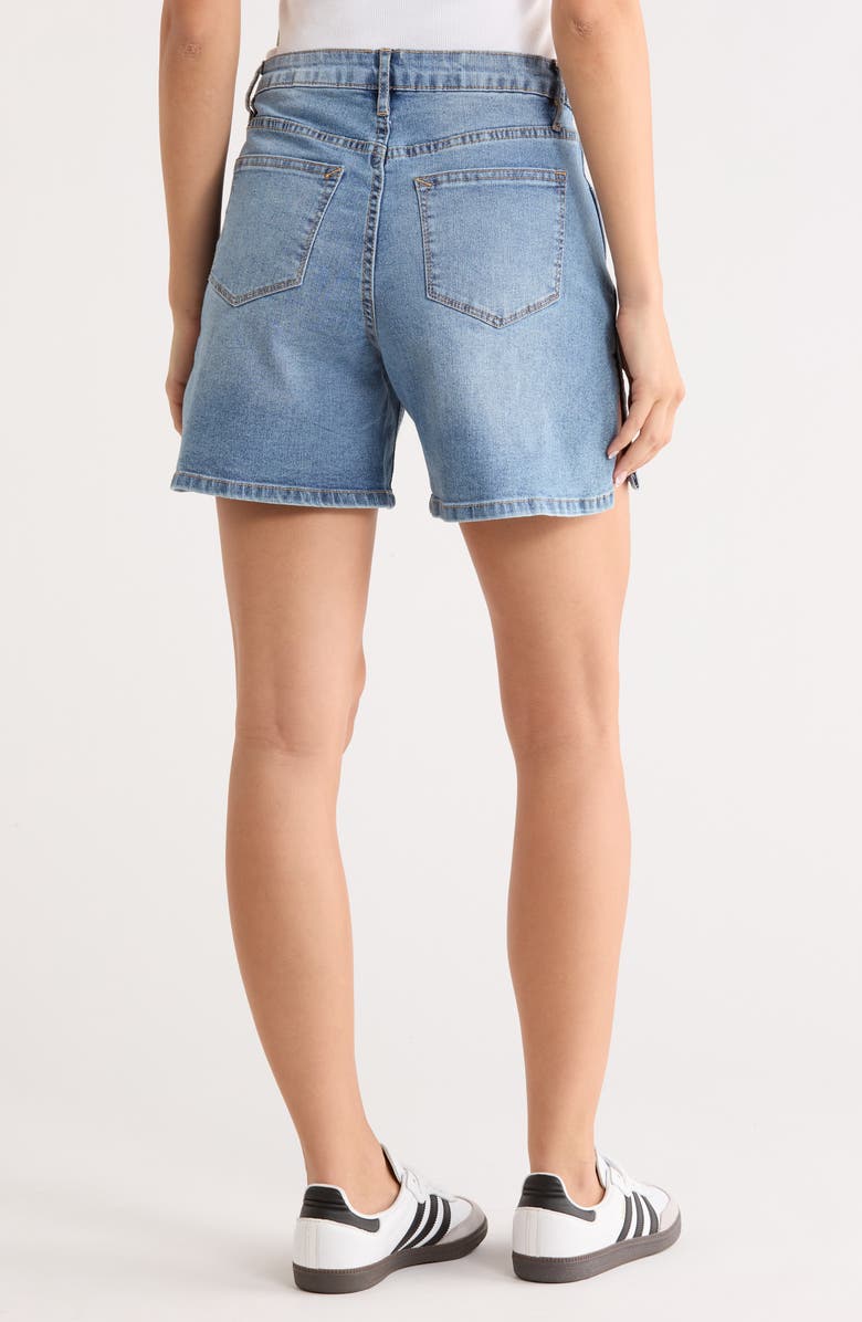 Vigoss High Waist Side Slit Denim Shorts, Alternate, color, Medium Wash