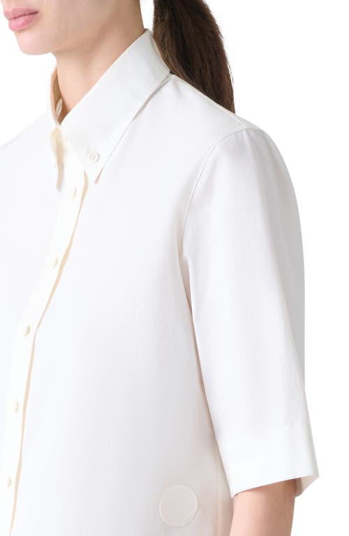 Akris Punto Cotton Poplin Crop Button-down Shirt In White