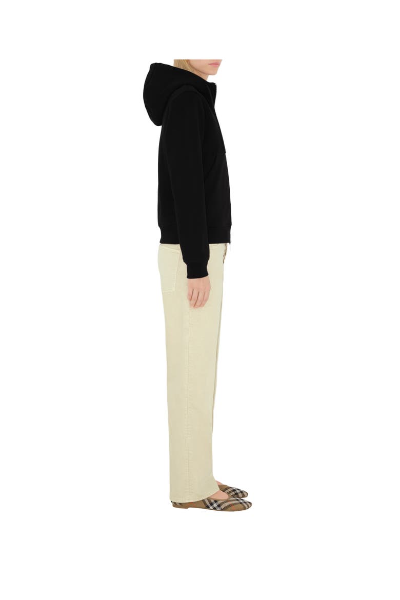 Check Label Cotton Zip Hoodie, Alternate, color, Black