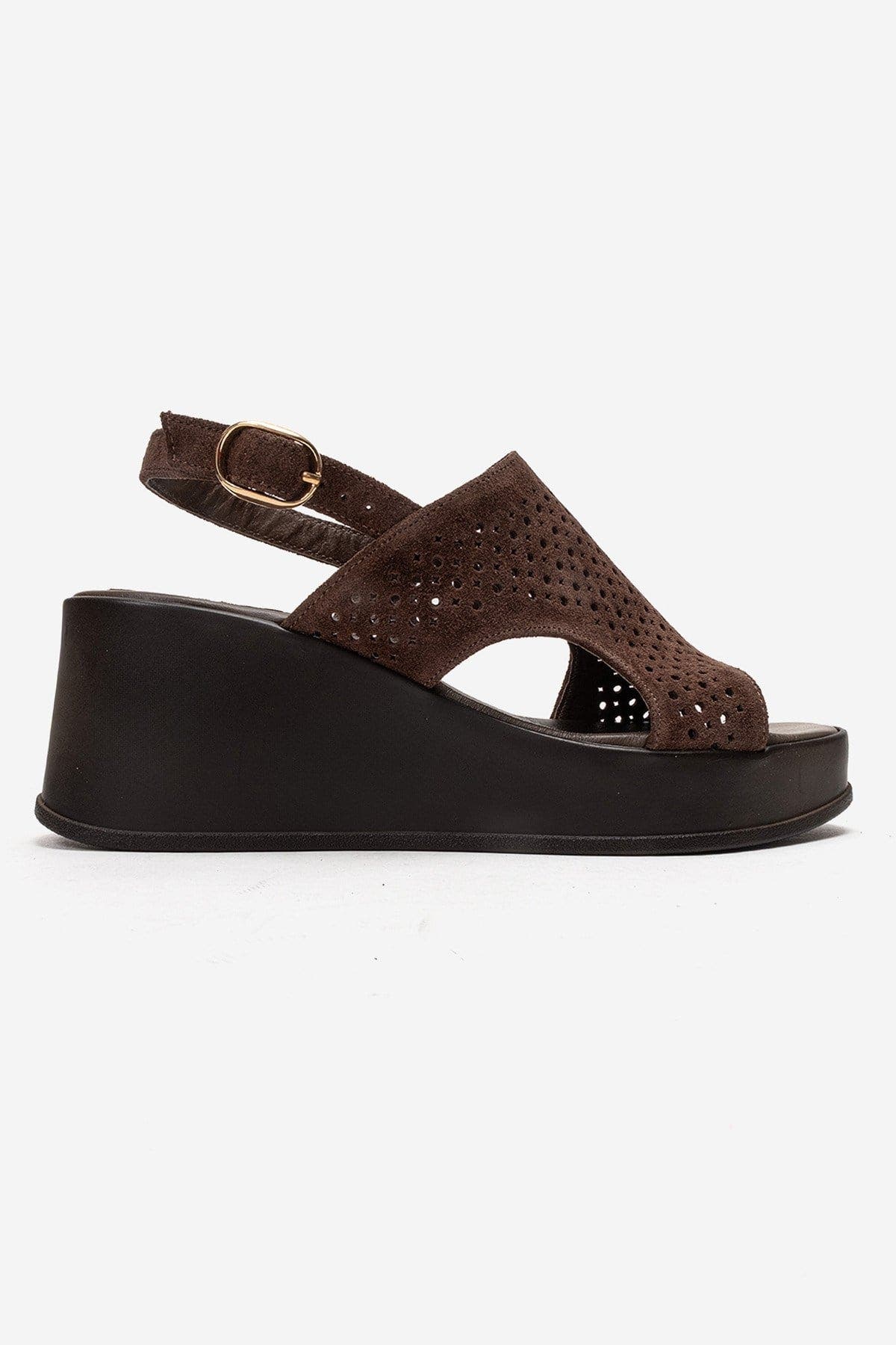 Forever & Always Shoes Jadira Leather Wedge Sandal, Alternate, color, Brown Suede