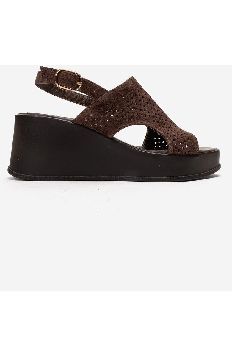 Forever & Always Shoes Jadira Leather Wedge Sandal, Alternate, color, Brown Suede