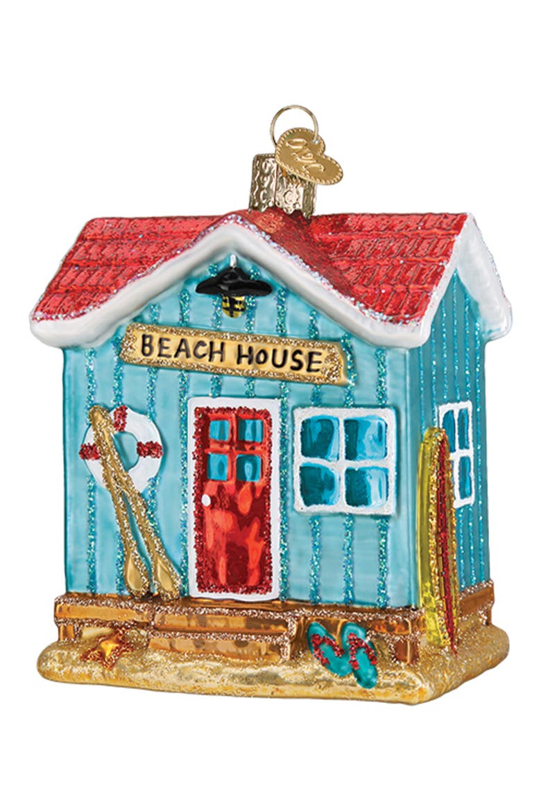 Beach House Ornament, Main, color, BLUE