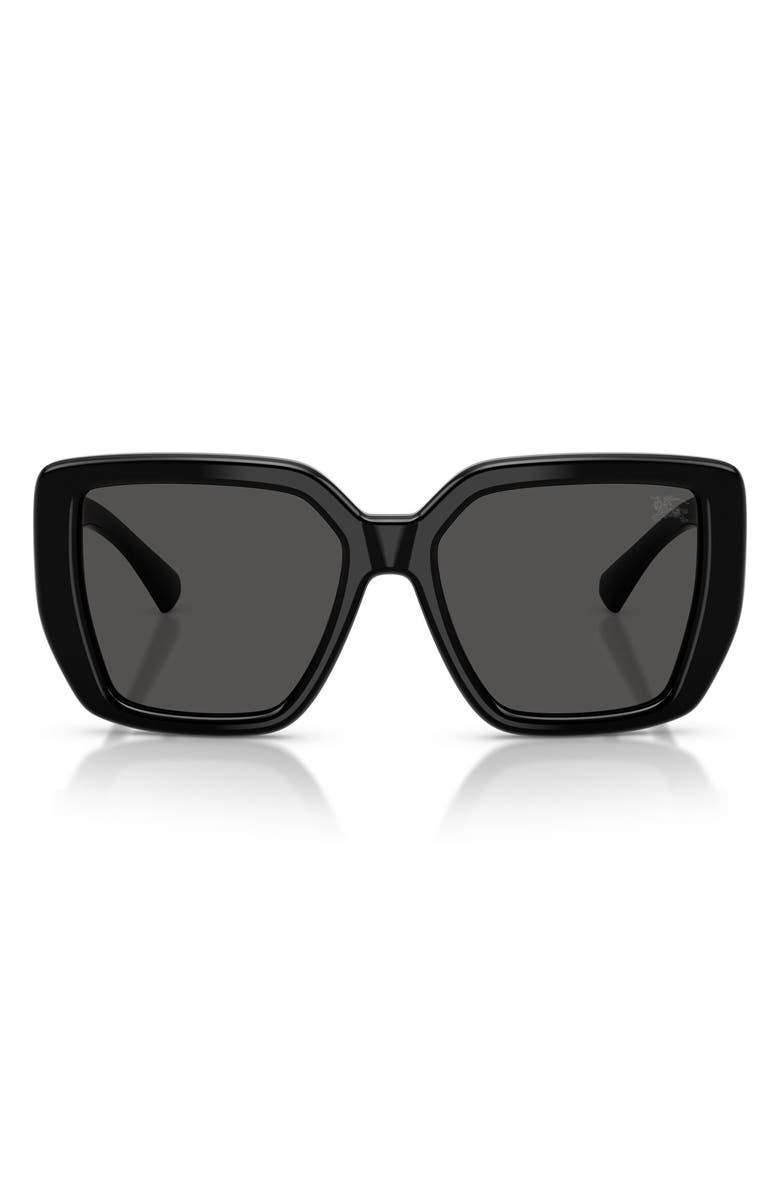 Burberry 54mm Square Sunglasses, Main, color, Black / Dark Grey