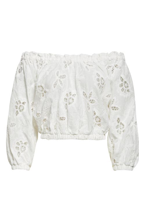 RAMY BROOK RAMY BROOK ROSALIA EYELET OFF THE SHOULDER TOP