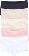 YOGALICIOUS Soft Smoothing Seamless 5-Pack Assorted Boyshorts