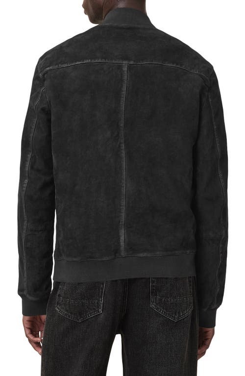 Allsaints Kemble Suede Bomber Jacket In Black