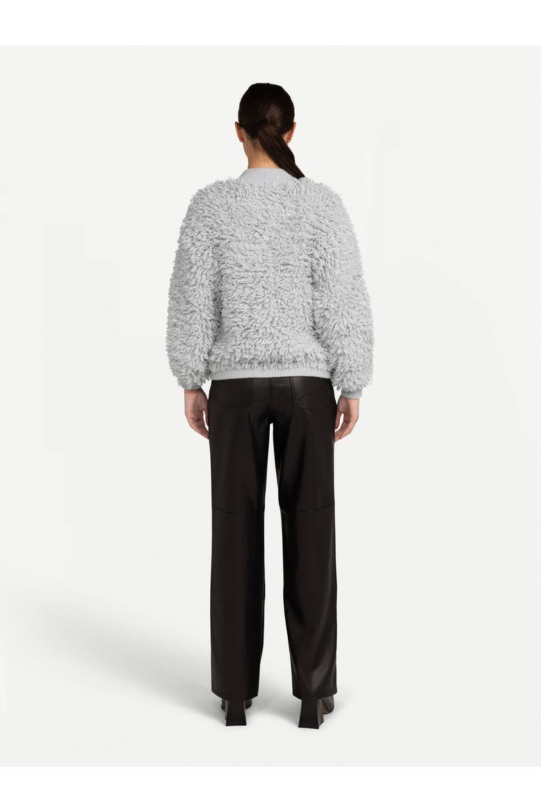 Loop-Stitch Cashmere Cardigan, Alternate, color, silver birch